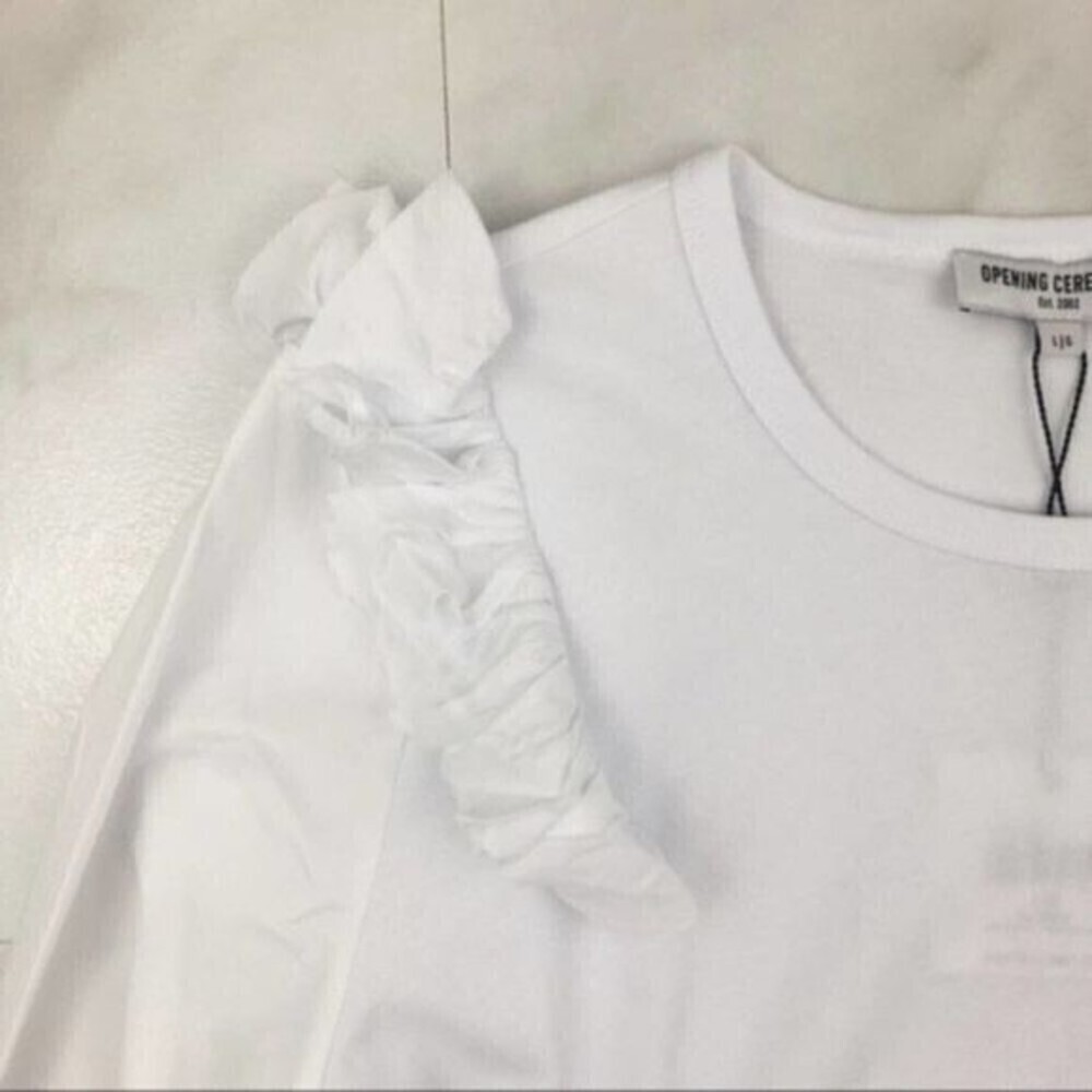 OPENING CEREMONY White Ruffle Long-Sleeve Top - Picture 4 of 9